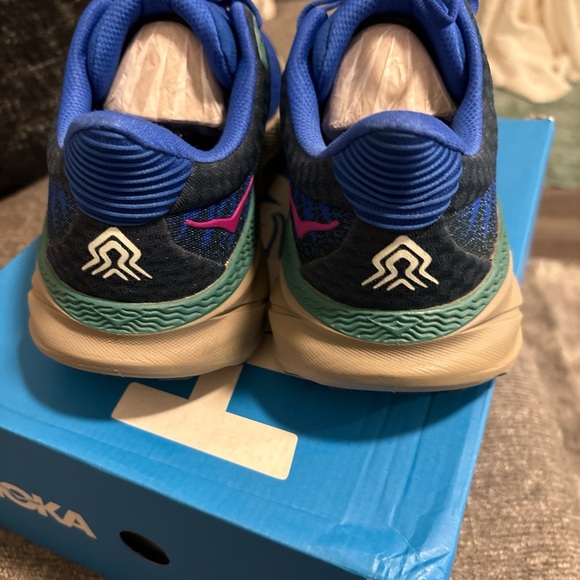 Hoka Blue and Tan Running Shoes - Picture 7 of 8